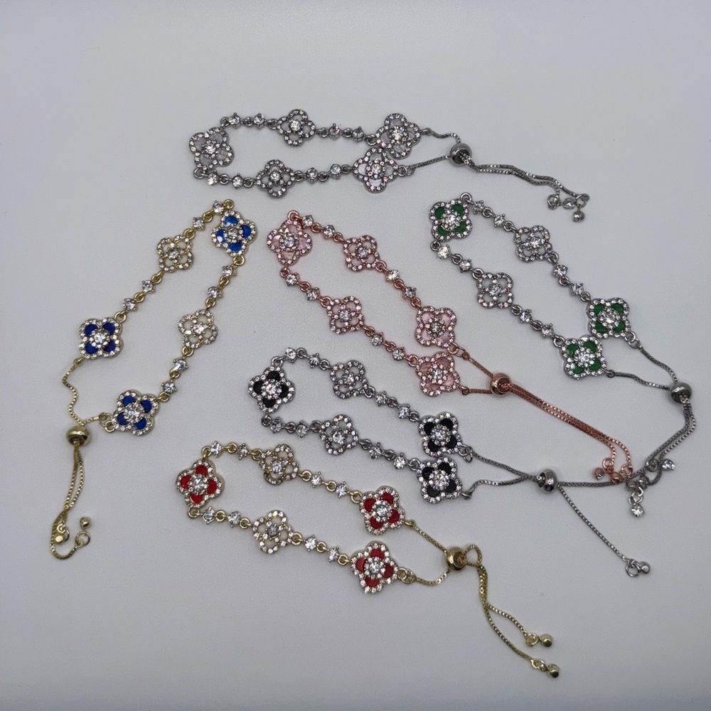 Elegant Multi-Color Crystal Bracelets Set